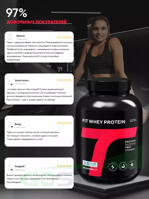 Сывороточный протеин Академия-Т Fit Whey Protein 2270 г, Шоколад Сывороточный протеин Академия-Т Fit Whey Protein 2270 г, Шоколад