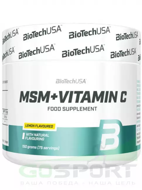 Комплекс хондропротекторов BioTechUSA MSM 350 mg + Vitamin C 1500 mg 150 г, Лимон Комплекс хондропротекторов BioTechUSA MSM 350 mg + Vitamin C 1500 mg 150 г, Лимон