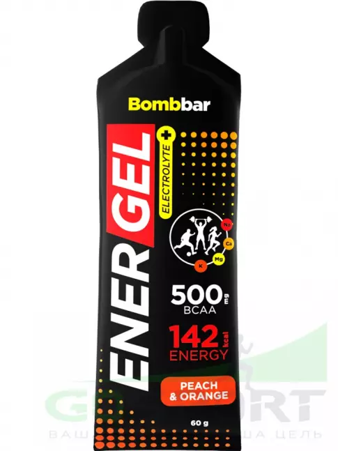 Гель питьевой BombBar EnerGel + 320 mg Guarana 10 x 60 г, Микс9