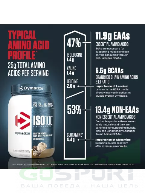 Изолят протеина Dymatize ISO100 Hydrolyzed 650 г, Печенье с кремом Изолят протеина Dymatize ISO100 Hydrolyzed 650 г, Печенье с кремом