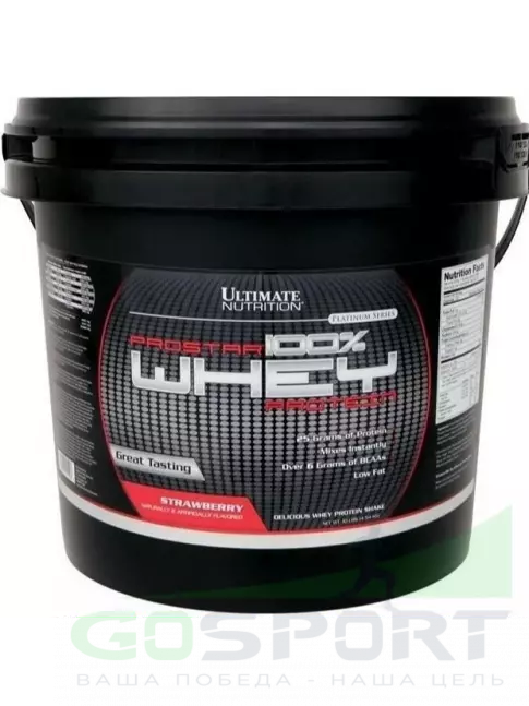 Сывороточный протеин Ultimate Nutrition Prostar Whey 4540 г, Клубника Сывороточный протеин Ultimate Nutrition Prostar Whey 4540 г, Клубника