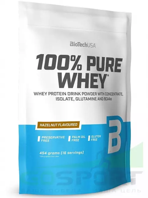 Сывороточный протеин BioTechUSA 100% Pure Whey 454 г, Лесной орех