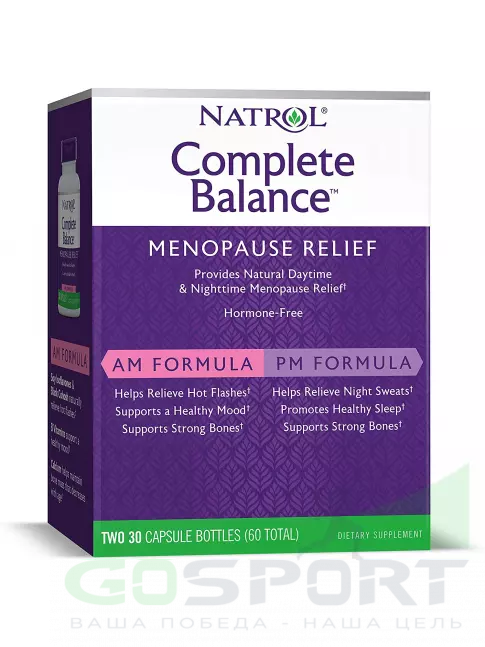 Витамины для женщин Natrol Complete Balance for menopause AM&PM formula 30+30 caps 30+30 капсул, Нейтральный Витамины для женщин Natrol Complete Balance for menopause AM&PM formula 30+30 caps 30+30 капсул, Нейтральный