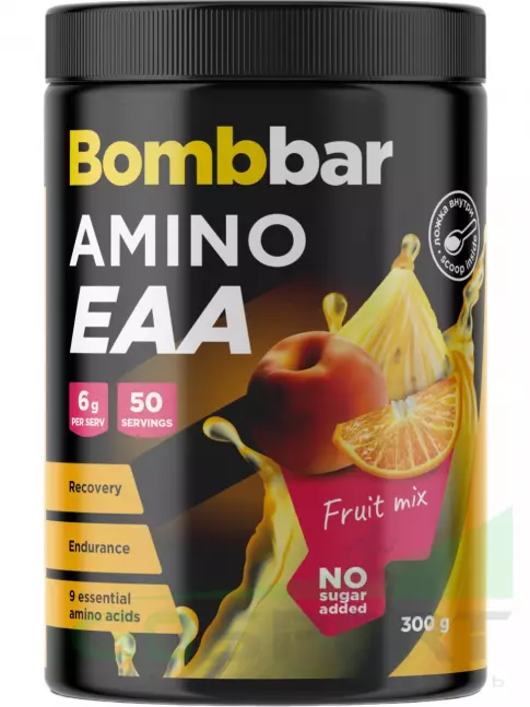 Аминокислоты BombBar Amino EAA 300 г, Фруктовый микс Аминокислоты BombBar Amino EAA 300 г, Фруктовый микс