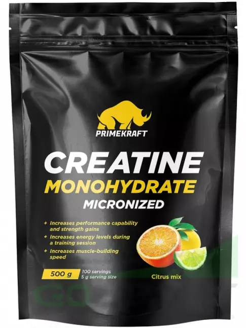 Креатин моногидрат PRIMEKRAFT Creatine Monohydrate 4500 mg 500 г, Цитрусовый микс