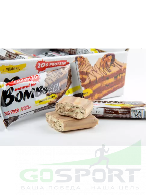 Протеиновый батончик BombBar Protein Bar 4 x 60 г, Датский бисквит