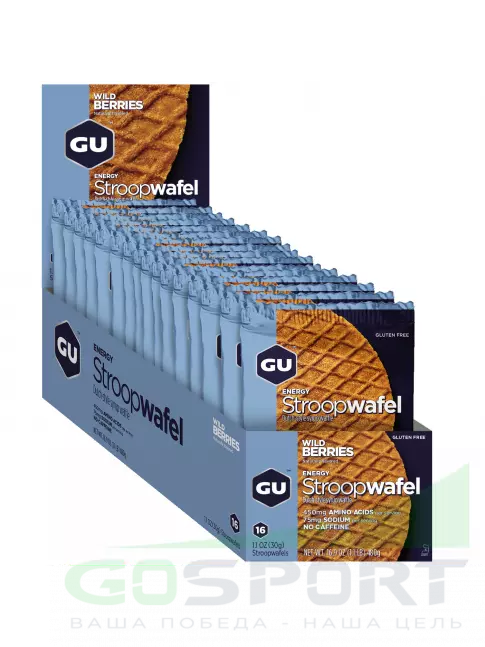 Энергетический батончик GU Energy Labs GU ENERGY STROOPWAFEL no caffeine 16 x 32 г, Дикие ягоды Энергетический батончик GU Energy Labs GU ENERGY STROOPWAFEL no caffeine 16 x 32 г, Дикие ягоды
