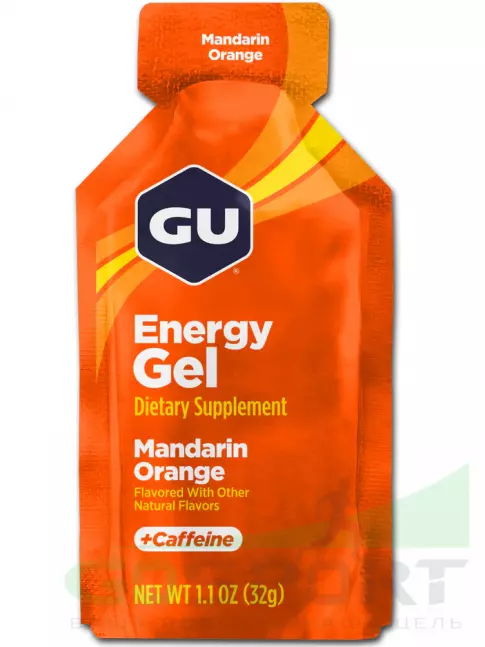 Гель питьевой GU Energy Labs Energy Gel 20 mg caffeine 32 г, Апельсин-Мандарин