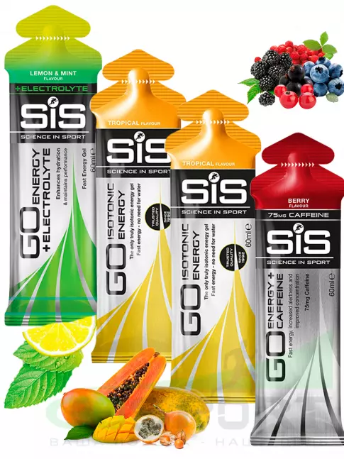 Гель питьевой SCIENCE IN SPORT (SiS) GO Energy MIX-31 4 x 60 мл, Лимон-Мята, Ягоды, Тропик Гель питьевой SCIENCE IN SPORT (SiS) GO Energy MIX-31 4 x 60 мл, Лимон-Мята, Ягоды, Тропик