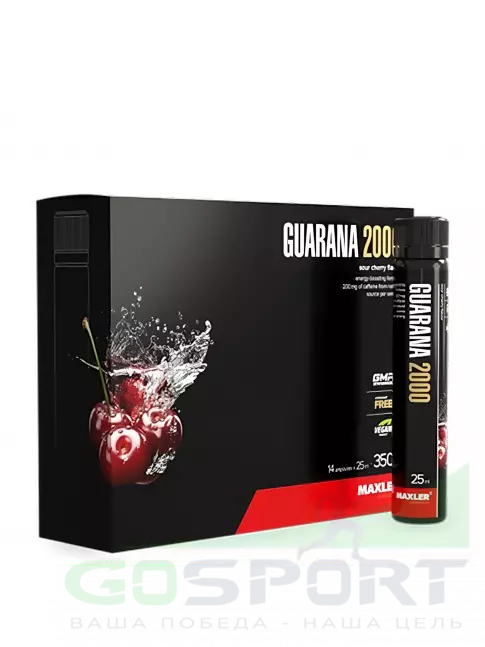 Гуарана MAXLER Energy Storm Guarana 2000 14x25мл, Вишня Гуарана MAXLER Energy Storm Guarana 2000 14x25мл, Вишня