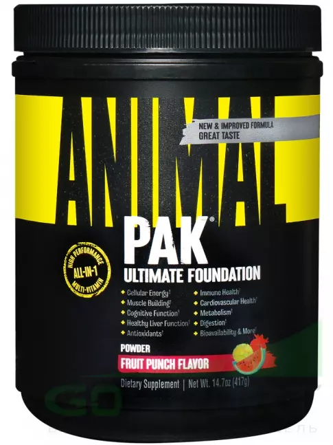 Витаминный комплекс UNIVERSAL NUTRITION Animal Pak Powder 417 г, Фруктовый пунш Витаминный комплекс UNIVERSAL NUTRITION Animal Pak Powder 417 г, Фруктовый пунш