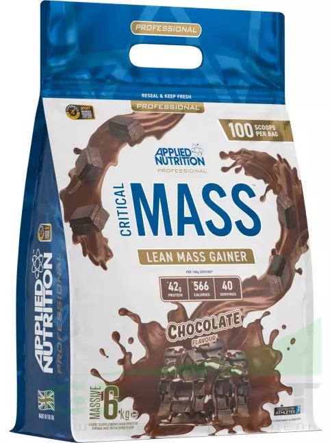 Гейнер APPLIED NUTRITION Critical Mass Professional 6000 г, Шоколад Гейнер APPLIED NUTRITION Critical Mass Professional 6000 г, Шоколад