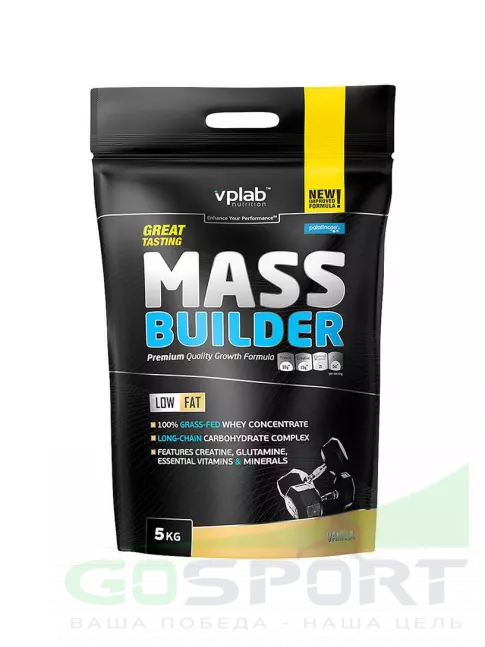 Гейнер VP Laboratory MASS BUILDER 5000 г, Ваниль Гейнер VP Laboratory MASS BUILDER 5000 г, Ваниль