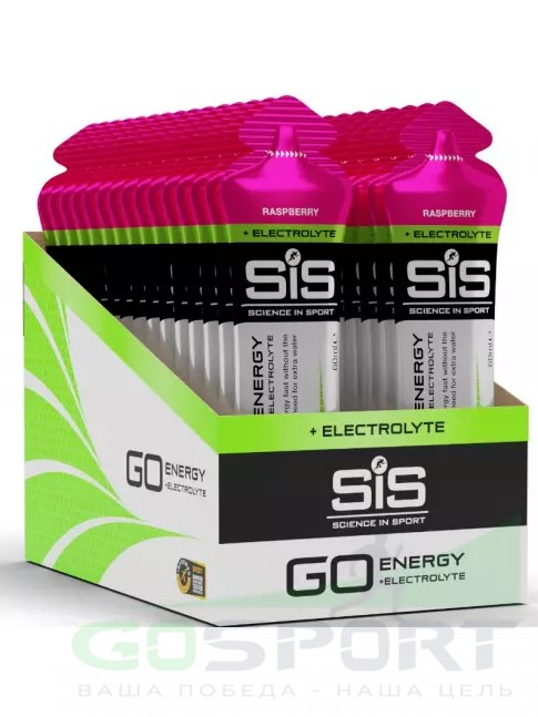 Гель питьевой SCIENCE IN SPORT (SiS) Go Energy + Electrolyte Gels 30 x 60 мл, Малина
