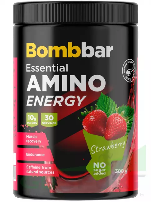 Аминокислоты BombBar Amino Energy 300 г, Клубника Аминокислоты BombBar Amino Energy 300 г, Клубника