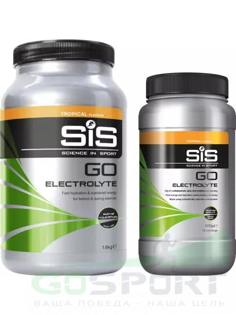 Изотоник SCIENCE IN SPORT (SiS) GO Electrolyte Powder 1x500 г, 1x1600 г, Тропические фрукты Изотоник SCIENCE IN SPORT (SiS) GO Electrolyte Powder 1x500 г, 1x1600 г, Тропические фрукты