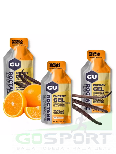 Гель питьевой GU Energy Labs GU ROCTANE Energy Gel 35mg caffeine 3 x 32 г, Ваниль-Апельсин Гель питьевой GU Energy Labs GU ROCTANE Energy Gel 35mg caffeine 3 x 32 г, Ваниль-Апельсин