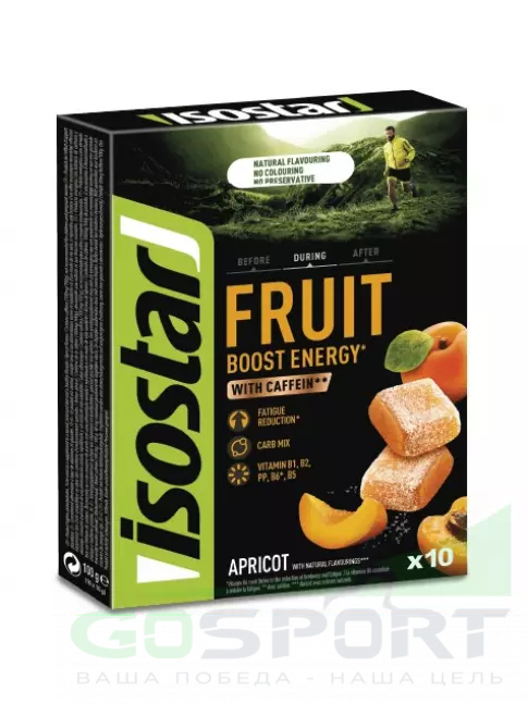 Конфетки Isostar Fruit Boost 10x10 г (коробка), Абрикос Конфетки Isostar Fruit Boost 10x10 г (коробка), Абрикос
