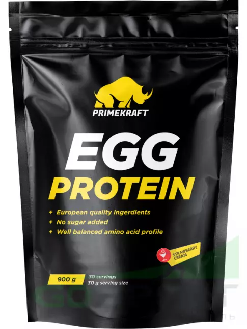 Яичный протеин PRIMEKRAFT Egg Protein 900 г, Клубника-сливки Яичный протеин PRIMEKRAFT Egg Protein 900 г, Клубника-сливки
