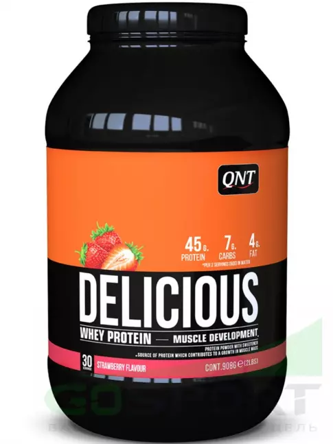 Комплексный протеин QNT DELICIOUS WHEY PROTEIN POWDER 908 г, Клубника Комплексный протеин QNT DELICIOUS WHEY PROTEIN POWDER 908 г, Клубника