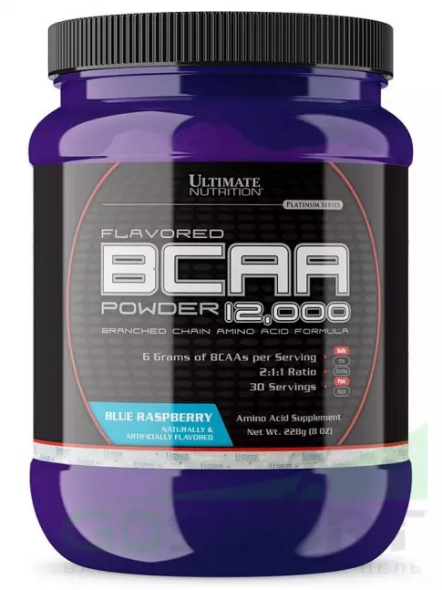 BCAA Ultimate Nutrition BCAA 12000 Powder 228 г, Голубая малина BCAA Ultimate Nutrition BCAA 12000 Powder 228 г, Голубая малина