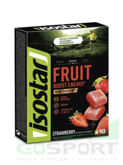 Конфетки Isostar Энергетическая конфета Isostar Energy Fruit Boost Клубника (10 шт по 10 г) 100 г 10x10 г (коробка), Клубника Конфетки Isostar Энергетическая конфета Isostar Energy Fruit Boost Клубника (10 шт по 10 г) 100 г 10x10 г (коробка), Клубника