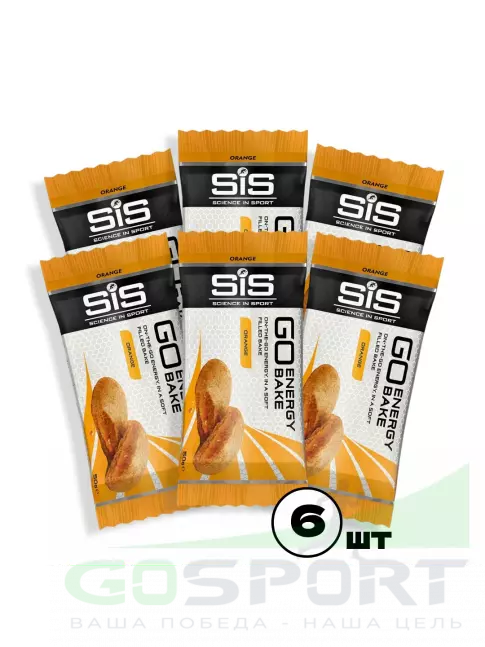 Энергетический батончик SCIENCE IN SPORT (SiS) GO Energy Bake 6 x 50 г, Апельсин Энергетический батончик SCIENCE IN SPORT (SiS) GO Energy Bake 6 x 50 г, Апельсин