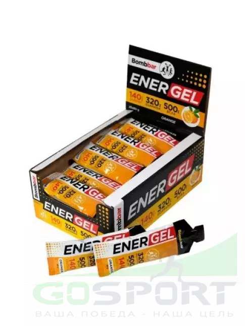 Гель питьевой BombBar EnerGel 25 х 60 г, Апельсин Гель питьевой BombBar EnerGel 25 х 60 г, Апельсин