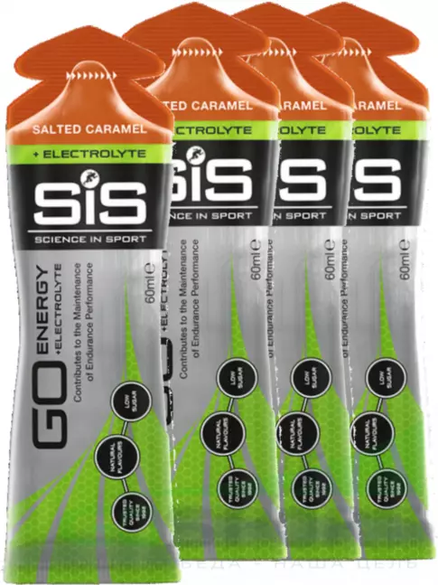 Гель питьевой SCIENCE IN SPORT (SiS) Go Energy + Electrolyte Gels 4 x 60 мл, Солёная карамель Гель питьевой SCIENCE IN SPORT (SiS) Go Energy + Electrolyte Gels 4 x 60 мл, Солёная карамель
