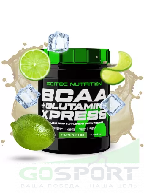 BCAA + Glutamin Scitec Nutrition BCAA + Glutamine Xpress 300 г, Мохито BCAA + Glutamin Scitec Nutrition BCAA + Glutamine Xpress 300 г, Мохито