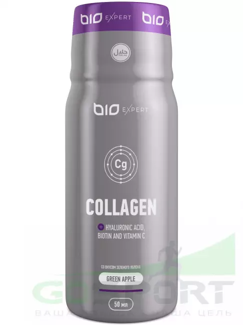 Коллаген жидкий BioExpert Collagen 12х50 мл, Зеленое яблоко