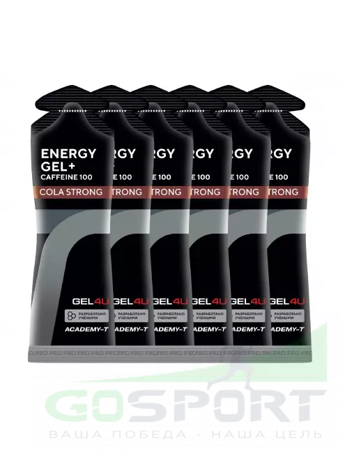 Гель питьевой GEL4U Energy GEL + Caffeine 100 6 x 60 г, Кола Гель питьевой GEL4U Energy GEL + Caffeine 100 6 x 60 г, Кола