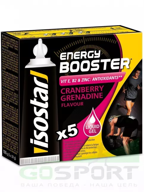 Энергетический гель питьевой Isostar GEL Energy Booster Antioxidant 1 коробка, Клюква и гренадин Энергетический гель питьевой Isostar GEL Energy Booster Antioxidant 1 коробка, Клюква и гренадин