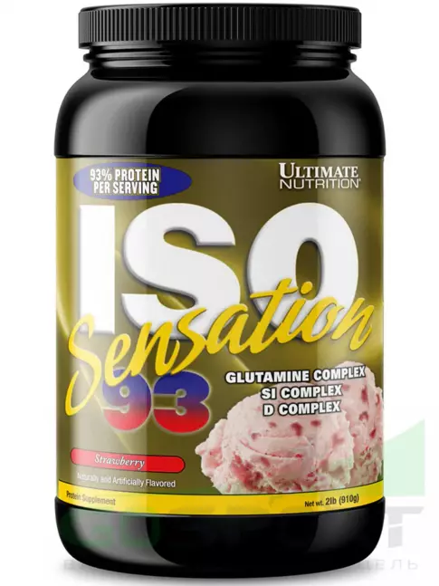 Изолят протеина Ultimate Nutrition ISO Sensation 93 910 г, Клубника Изолят протеина Ultimate Nutrition ISO Sensation 93 910 г, Клубника