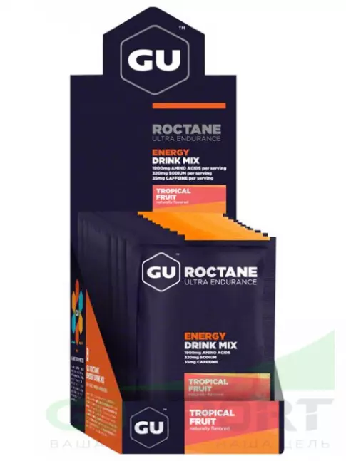 Изотоник GU Energy Labs GU ROCTANE ENERGY DRINK MIX 10 x 65 г, Тропические фрукты Изотоник GU Energy Labs GU ROCTANE ENERGY DRINK MIX 10 x 65 г, Тропические фрукты