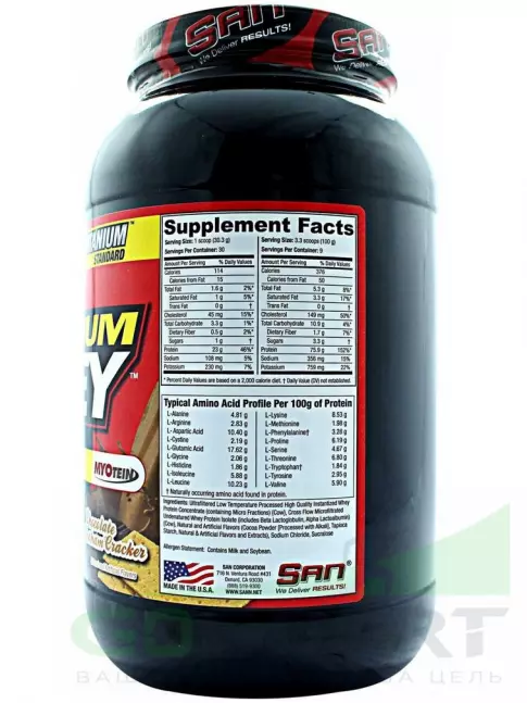 Сывороточный протеин SAN 100% Pure Titanium Whey 909 г, Шоколадный крекер Сывороточный протеин SAN 100% Pure Titanium Whey 909 г, Шоколадный крекер