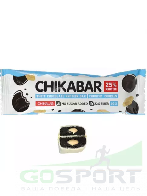 Протеиновый батончик Chikalab Chikabar 60 г, Хрустящее печенье Протеиновый батончик Chikalab Chikabar 60 г, Хрустящее печенье