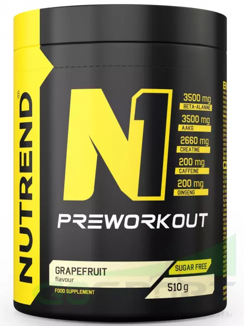 Предтреник в порошке NUTREND N1 PRE-WORKOUT 510 г, Грейпфрут Предтреник в порошке NUTREND N1 PRE-WORKOUT 510 г, Грейпфрут