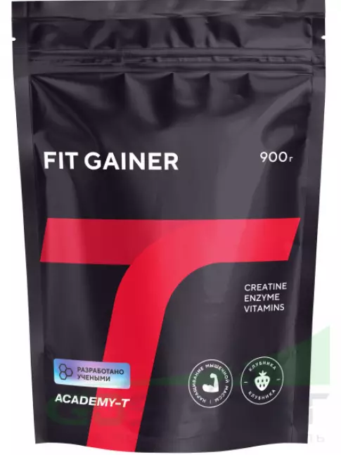 Гейнер Академия-Т Fit Gainer дой-пак 900 г, Клубника Гейнер Академия-Т Fit Gainer дой-пак 900 г, Клубника