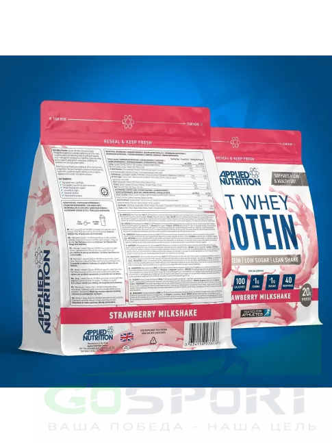 Сывороточный протеин APPLIED NUTRITION Diet Whey 1000 г, Клубничный молочный коктейль Сывороточный протеин APPLIED NUTRITION Diet Whey 1000 г, Клубничный молочный коктейль