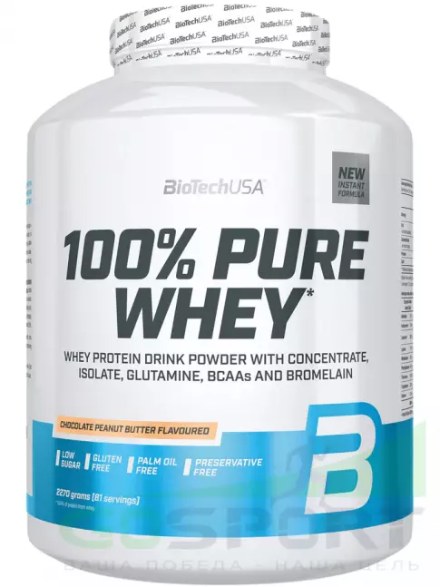 Сывороточный протеин BioTechUSA 100% Pure Whey 2270 г, Шоколадно-арахисовая паста