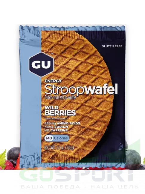 Энергетический батончик GU Energy Labs GU ENERGY STROOPWAFEL no caffeine 16 x 32 г, Дикие ягоды Энергетический батончик GU Energy Labs GU ENERGY STROOPWAFEL no caffeine 16 x 32 г, Дикие ягоды