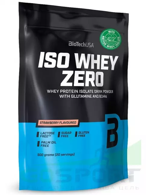 Изолят протеина BioTechUSA Iso Whey Zero 500 г, Клубника
