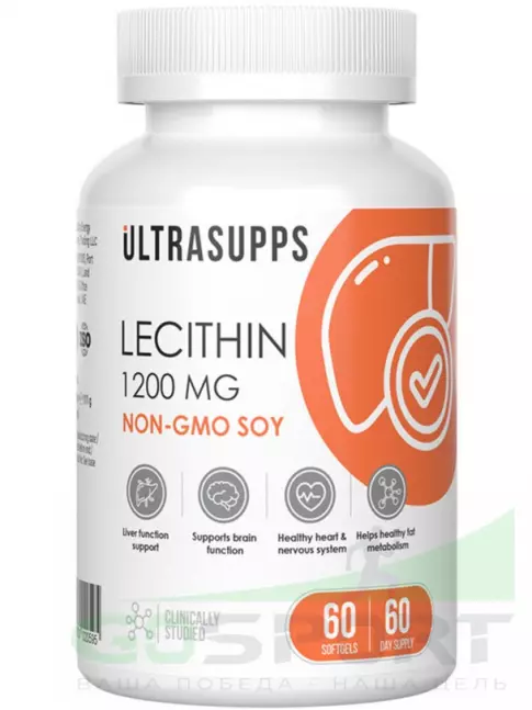 Лецитин UltraSupps Lecithin 1200 mg 60 капсул