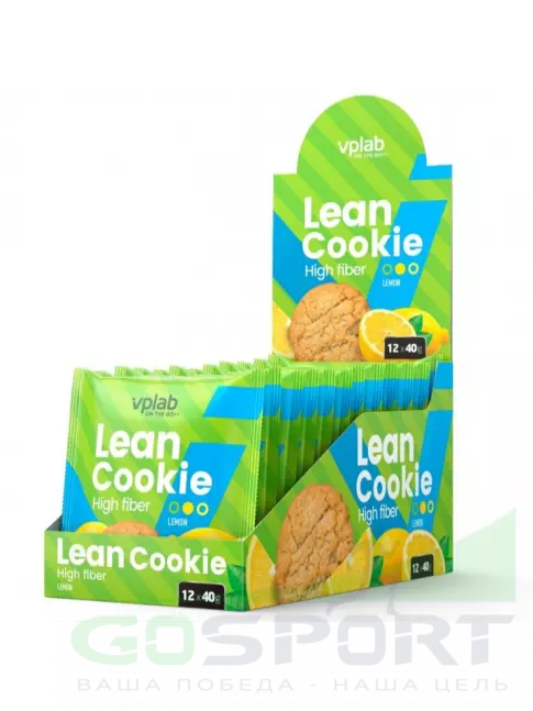 Протеиновый батончик VP Laboratory Lean Cookie 12 штук * 40 г, Лимон Протеиновый батончик VP Laboratory Lean Cookie 12 штук * 40 г, Лимон