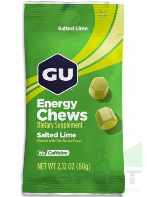 Конфетки GU Energy Labs Мармеладки Energy Chews 12 x 60 г, Соленый лайм Конфетки GU Energy Labs Мармеладки Energy Chews 12 x 60 г, Соленый лайм