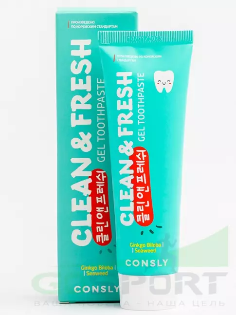 Зубные пасты и ополаскиватели CONSLY Clean&Fresh Gingko Biloba & Seaweed Gel Toothpaste 105 г Зубные пасты и ополаскиватели CONSLY Clean&Fresh Gingko Biloba & Seaweed Gel Toothpaste 105 г