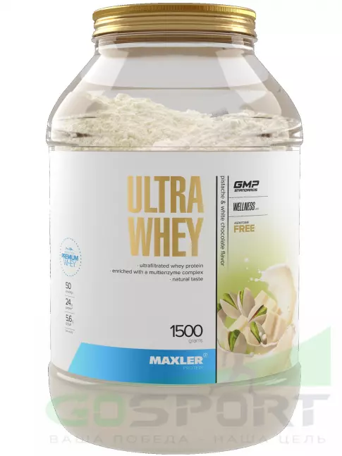 Сывороточный протеин MAXLER Ultra Whey 1500 г, Фисташка с белым шоколадом Сывороточный протеин MAXLER Ultra Whey 1500 г, Фисташка с белым шоколадом