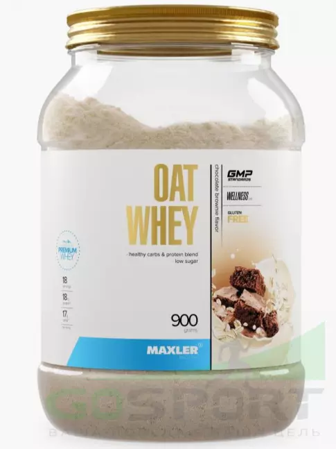 Сывороточный протеин MAXLER Oat Whey 900 г, Шоколадный брауни Сывороточный протеин MAXLER Oat Whey 900 г, Шоколадный брауни