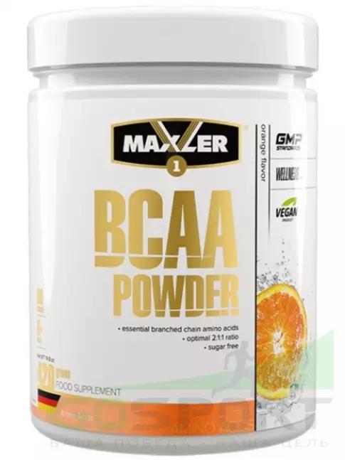 BCAA MAXLER BCAA Powder 6000 mg 2:1:1 Sugar Free EU 420 г, Апельсин BCAA MAXLER BCAA Powder 6000 mg 2:1:1 Sugar Free EU 420 г, Апельсин
